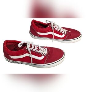 Vans Men's Red Canvas Sneakers